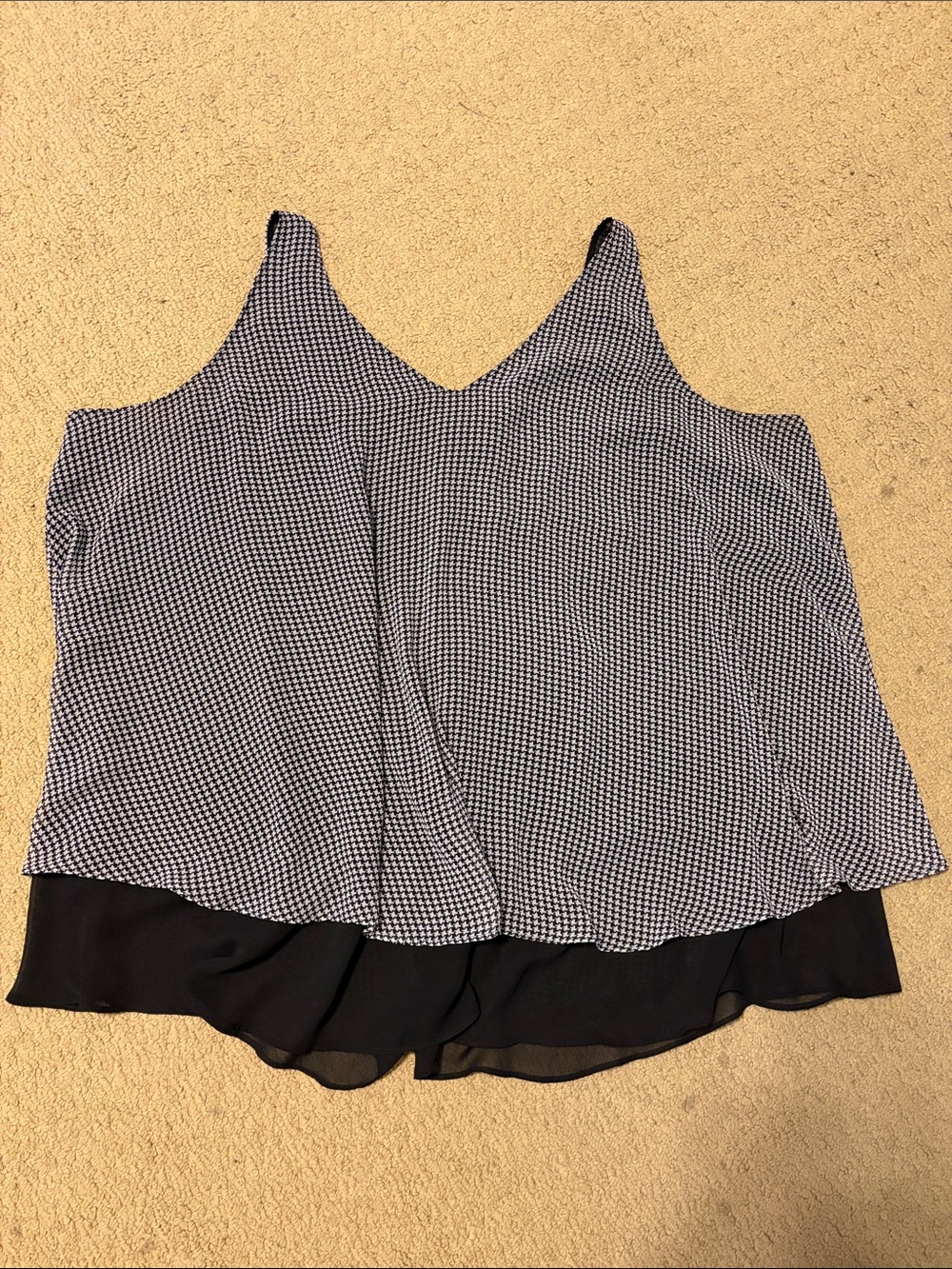 Lane Bryant Black and White V-Neck Layered Tank Top - Picture 11 of 11